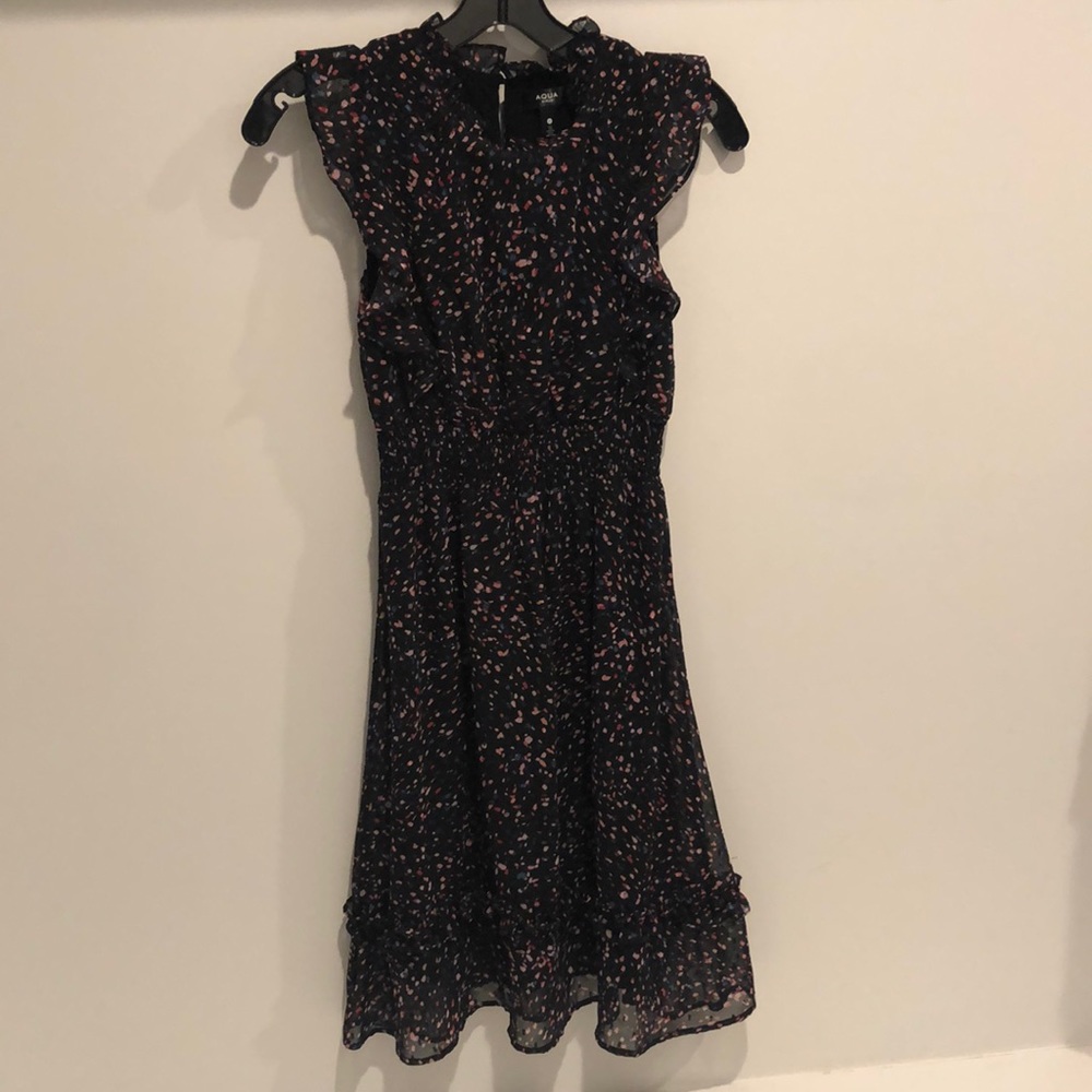 AQUA Girls Dress - Black/Multi - Size L 10/12